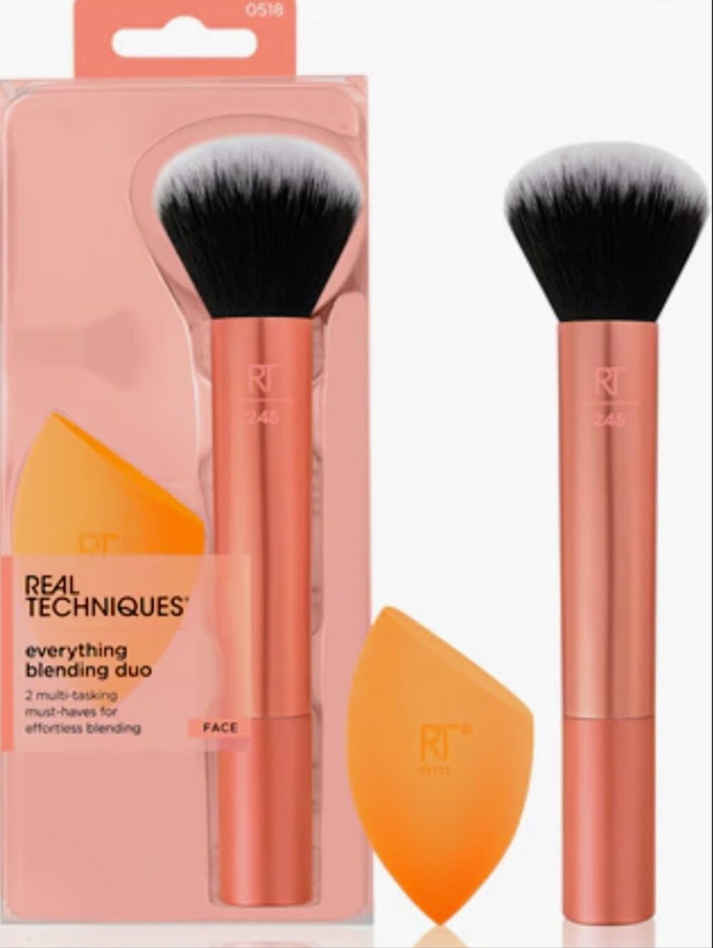 Face Brush with Blender Duo Use With All Makeup Formulas